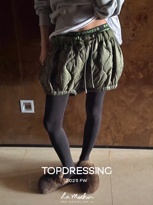 顯瘦澎感絎縫短褲